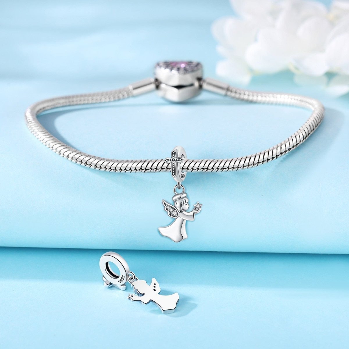 Guardian Angel Charm with Sparkling Star