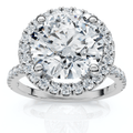 3 1/2Ct Diamond Halo Lab Grown Engagement Ring in White, Yellow or Rose Gold