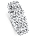 3Ct TW Emerald Cut Diamond Fancy Eternity Wedding Ring 14k Gold Lab Grown