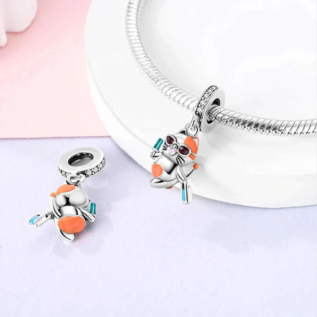 Happy Beach Cat Dangle Charm