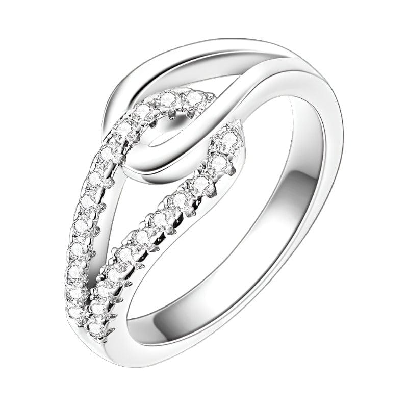 Infinity Loop Ring with Crystals