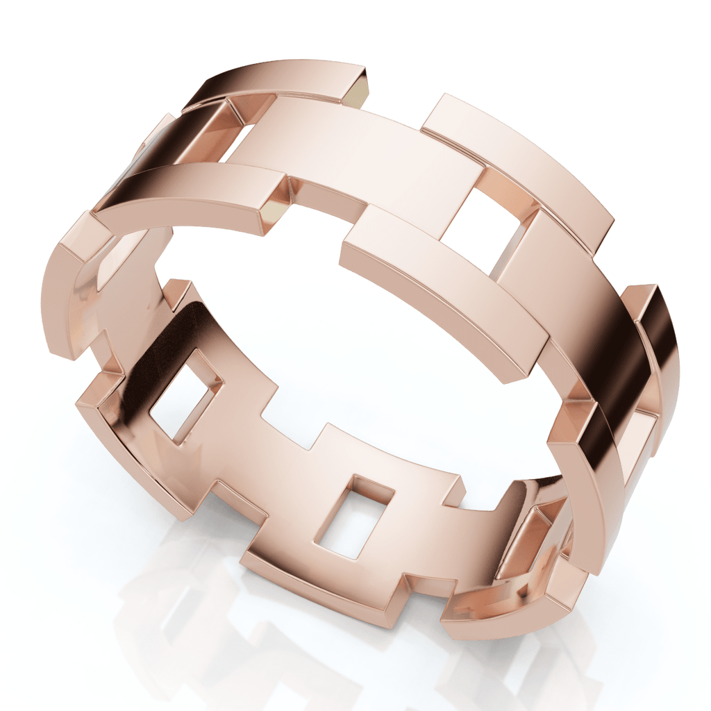 Men's Calvin 8mm Interlocked Wedding Band 10k Gold Band