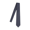 Gucci Men Jacquard Silk Tie With Clamp