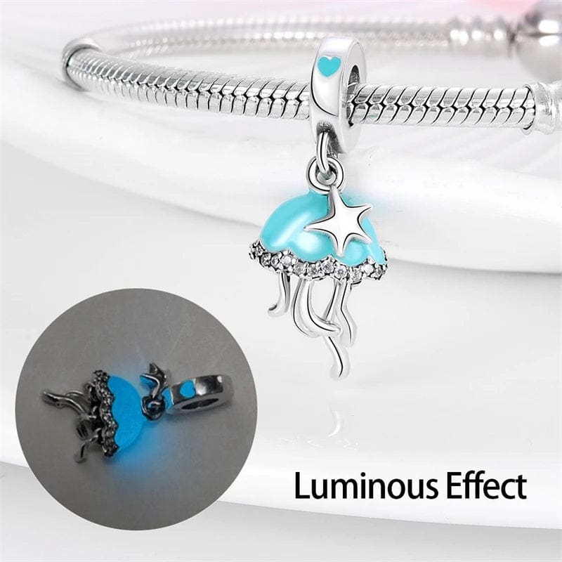 Jellyfish Luminous Glow in the Dark Dangle Charm