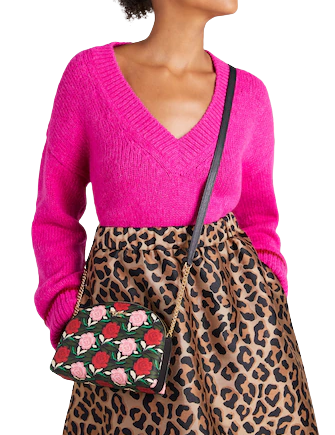 Kate Spade New York Morgan Rose Garden Double-zip Dome Crossbody