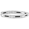 Men's Steel And Black Wired 8mm Flexible Link 8.5 " Bracelet