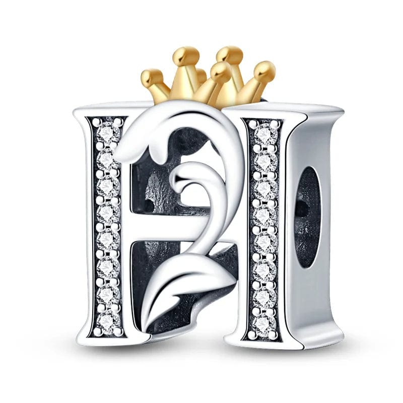 Crowned Royal Letter A~Z Alphabet Charm