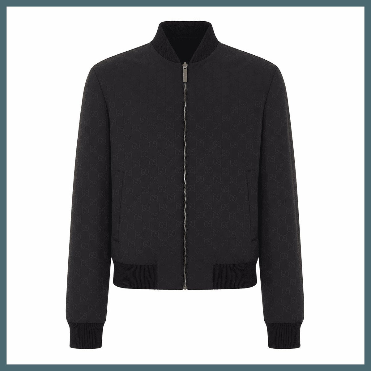 Gucci Men Lightweight Silk Faille Reversible Zipper Jacket