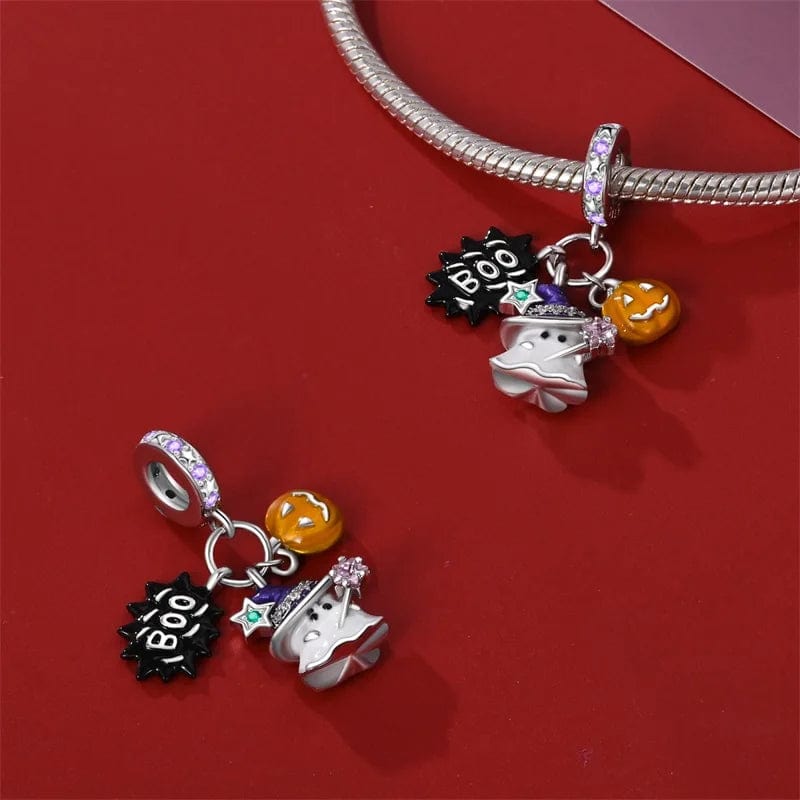 Luminous Halloween Charm, Witchy Ghost and Pumpkin Delight