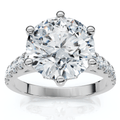 3.40Ct Round Diamond Engagement Ring Lab Grown in White or Yellow Gold