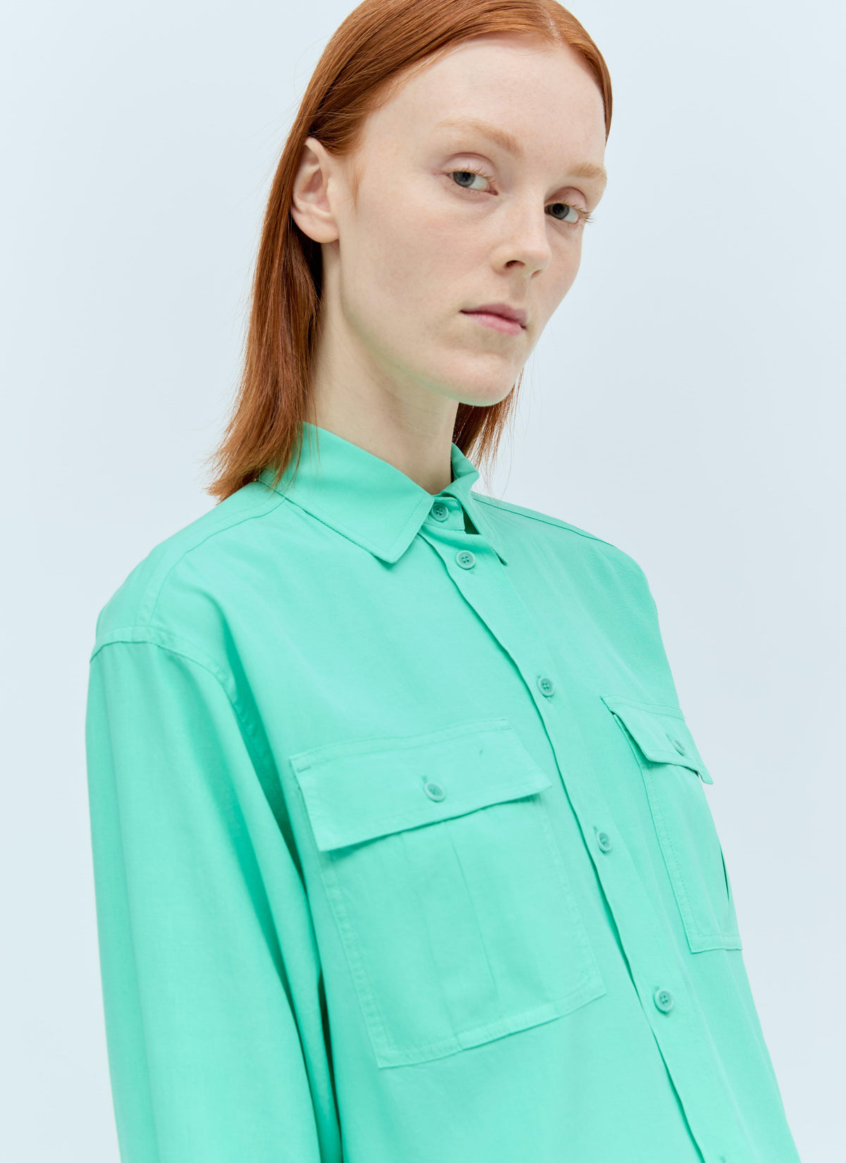 Max Mara Women Flap Pockets Silk Shirt