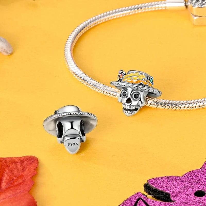 Mexican Catrina Style Skull Charm