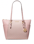 Michael Michael Kors Charlotte Large Logo and Leather Top Zip Tote Bag