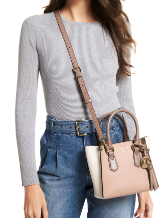 Michael Michael Kors Kris Small Color Block Pebbled Leather Satchel
