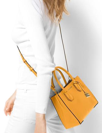 Michael Michael Kors Mercer Medium Bonded Leather Crossbody