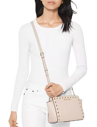 Michael Michael Kors Selma Medium Studded Saffiano Messenger