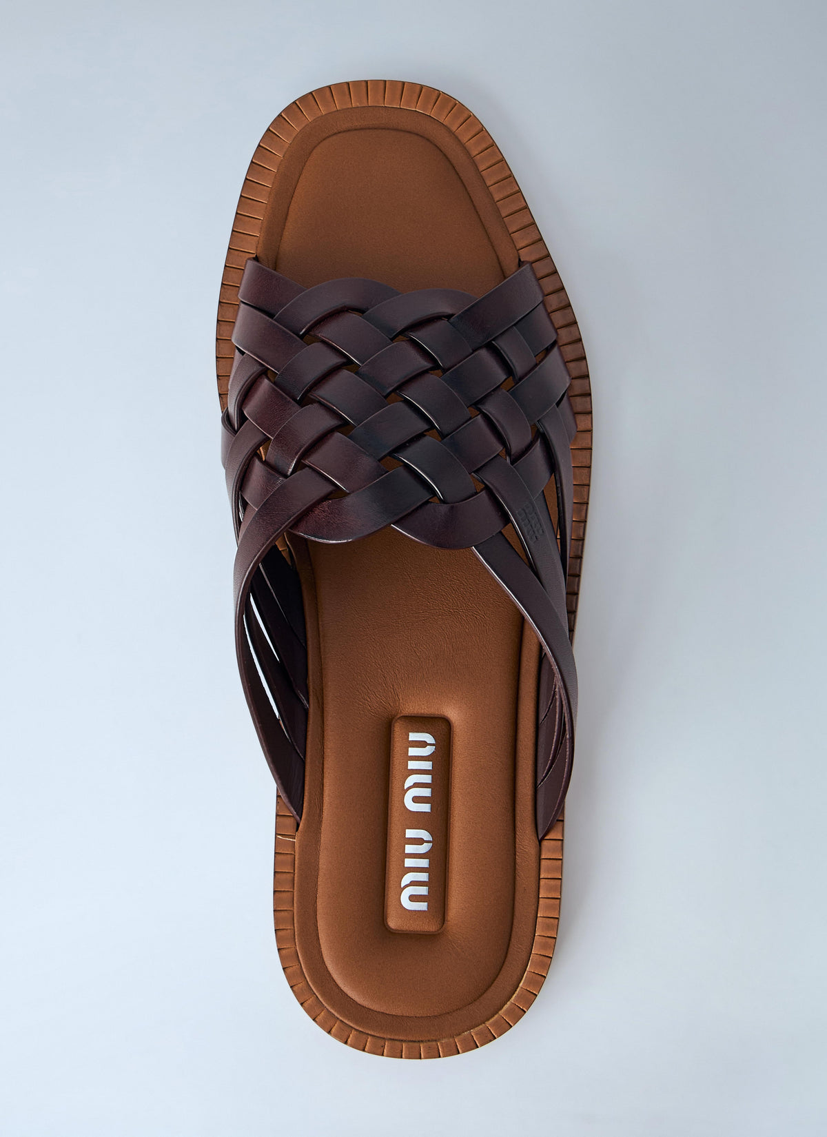 Miu Miu Men Woven Leather Sandals