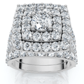 3Ct Cushion Halo Diamond Engagement Wedding Ring Set Lab Grown 10k