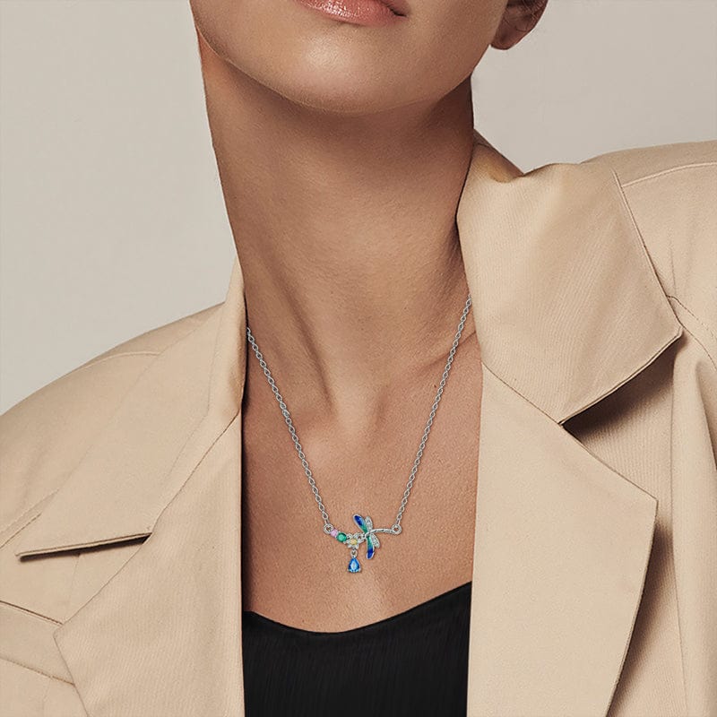 Mystical Dragonfly Crystal Necklace