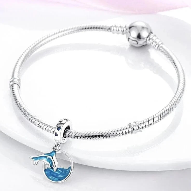 Ocean Blue Dolphin and Sea Dangle Charm