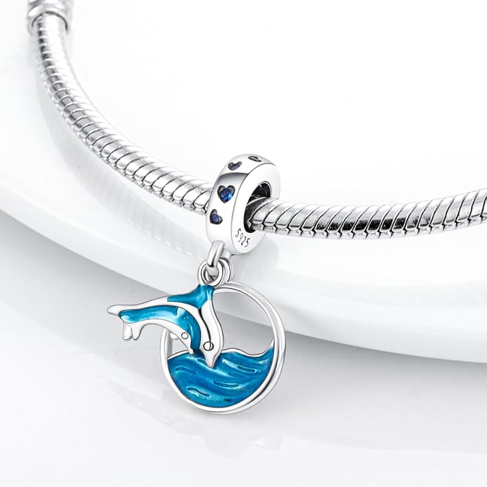 Ocean Blue Dolphin and Sea Dangle Charm