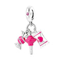Pink Candy Lollipop Love Triple Dangle Charm