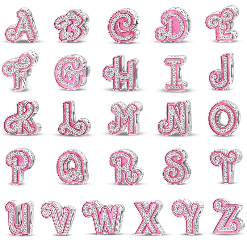 Pink Letter A~Z Alphabet Charm