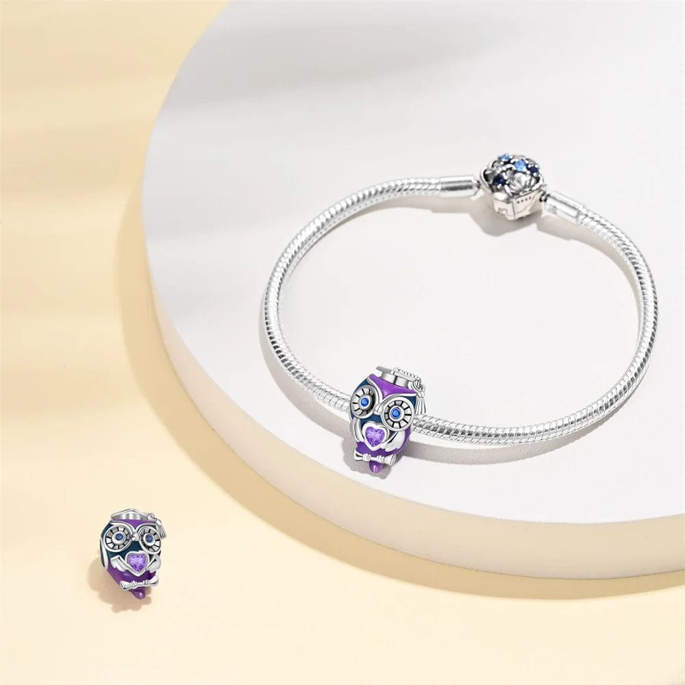 Purple Graduation Owl Charm