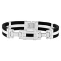 Men's Steel And Black Silicone Two Tone 12.5mm 8 " Bangle Bracelet