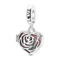 Rose Heart Locket “I Love You More Than Anything” Dangle Charm
