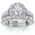 2Ct Diamond Engagement Wedding Engagement Ring Set 10k Gold Lab Grown