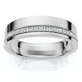 Men's Diamond Wedding Ring High Polished 14k Gold or Platinum Lab Grown