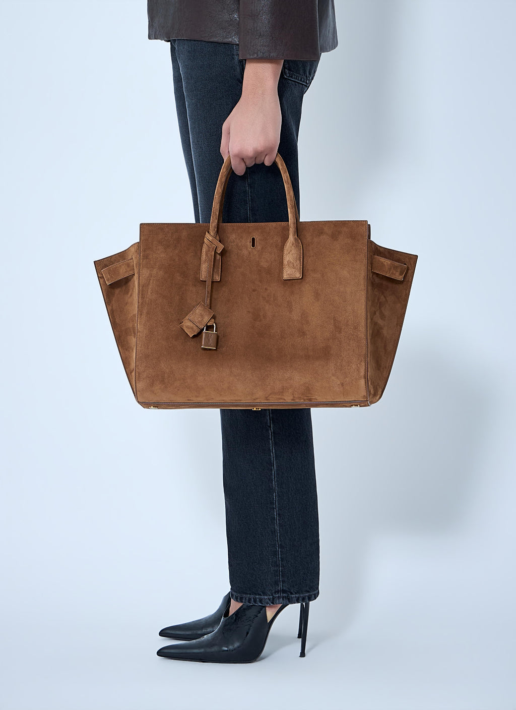 Saint Laurent Women Sac De Jour Suede Handbag