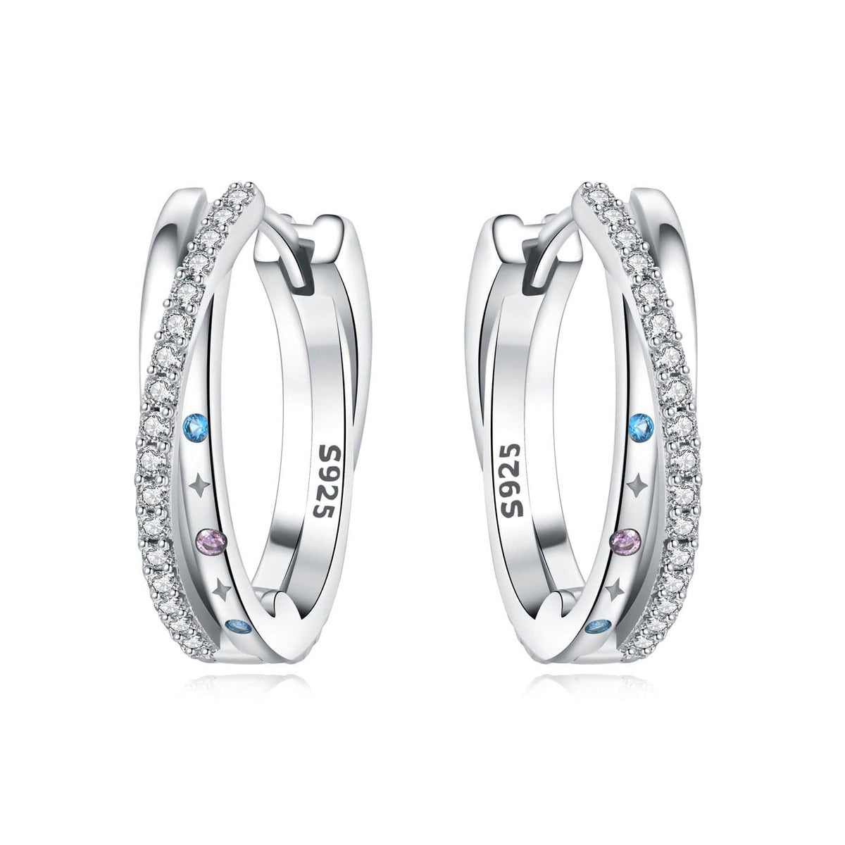 Stellar Sparkle Crossover Hoops