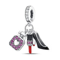 Stiletto, Dress & Lipstick Dangle Charm