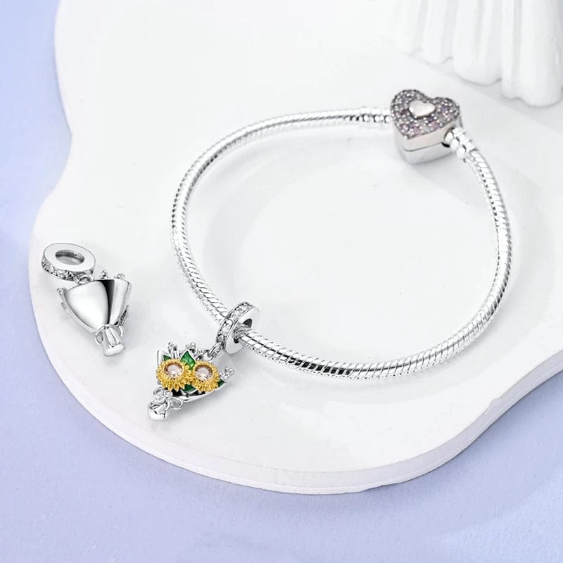 Sunflower Vase Charm