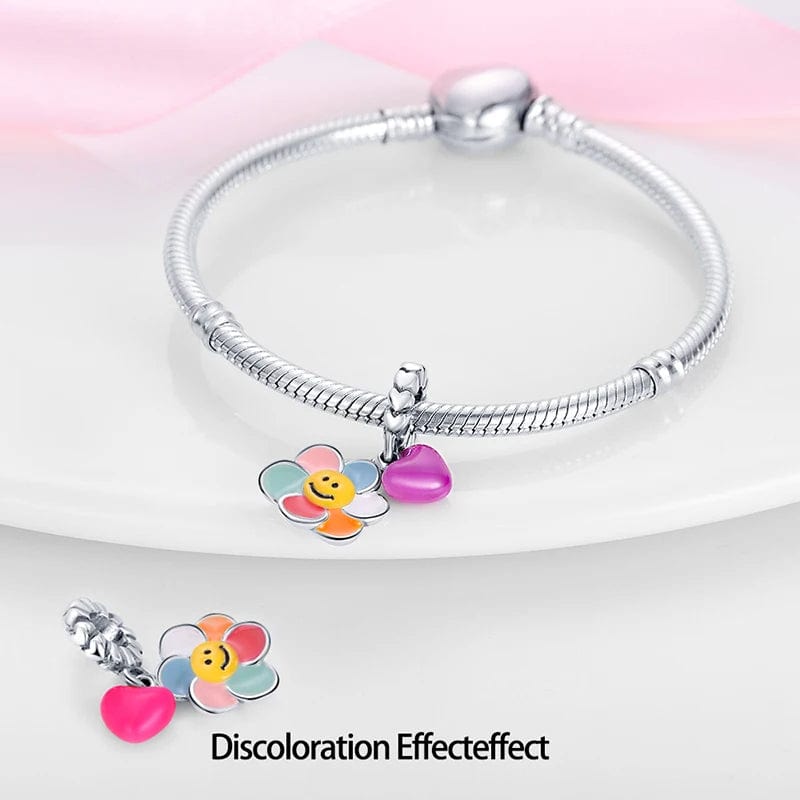 Temperature Changing Colorful Flower Dangle Charm