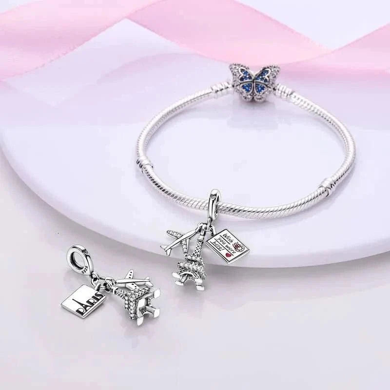 Travel to Paris Eiffel Tower Love Dangle Charm