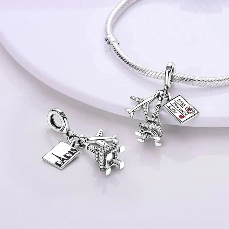 Travel to Paris Eiffel Tower Love Dangle Charm