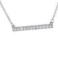 1/2ct Bar Pendant Diamond Necklace in 14K White Gold (Not Enhanced) 1.2" Wide
