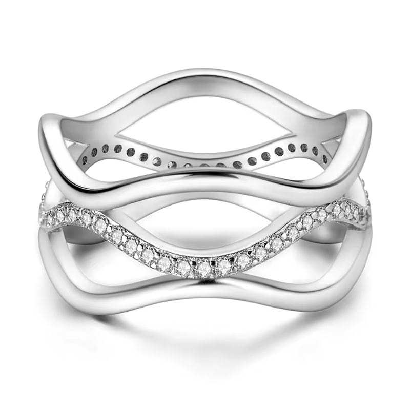 Wave Shaped Silver Ring