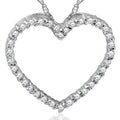 10K White Gold 1/2ct Lab Grown Diamond Heart Pendant 18" Necklace