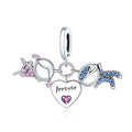 Women & Men Forever Heart Triple Dangle Charm
