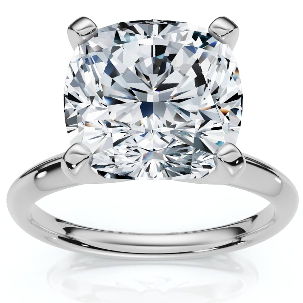 Certified 5Ct Cushion Diamond Square Engagement Ring Lab Grown Solitaire