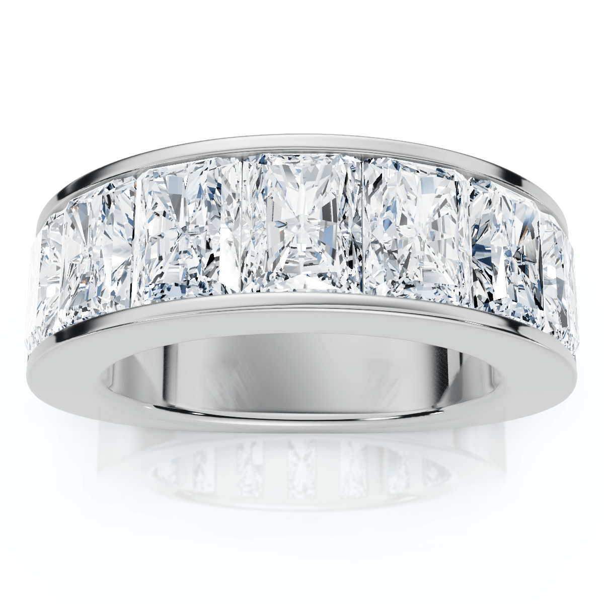 7Ct Diamond Radiant Cut Men's Ring 14k Gold or Platinum
